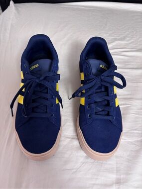 adidas Navy & Yellow Low-Top Sneakers with Gum Sole